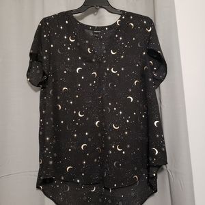Torrid Cosmos Georgette Hi Lo Blouse Size 1